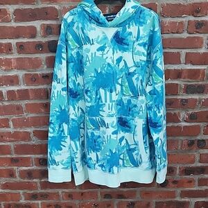 Nautica Teal and White Graphic Hoodie